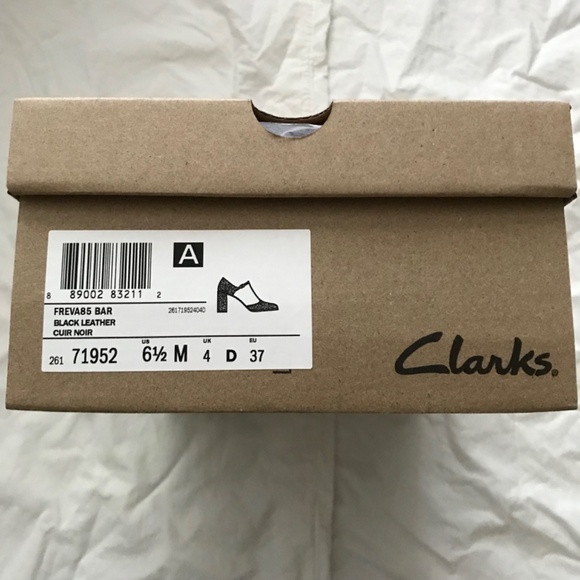 Clarks Freva85 T-Bar Black Pump Heels Leather Upper Size 6.5 Medium Width - Picture 12 of 16